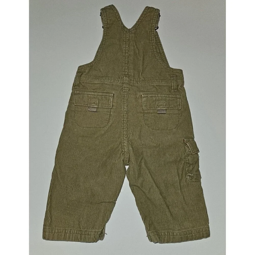 Gymboree Brown Corduroy Overalls Embroidered Deer Trees Baby 3-6 Months